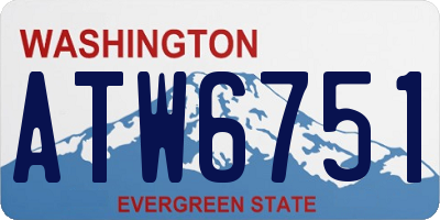WA license plate ATW6751