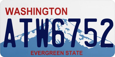 WA license plate ATW6752