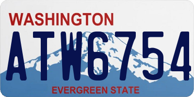 WA license plate ATW6754