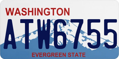 WA license plate ATW6755