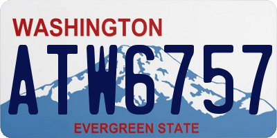 WA license plate ATW6757