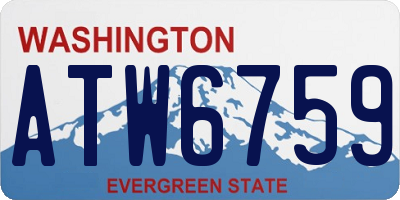 WA license plate ATW6759