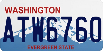 WA license plate ATW6760