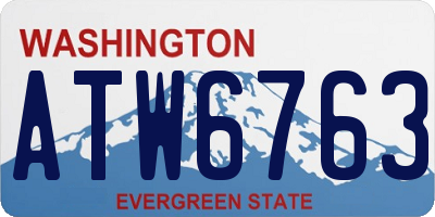 WA license plate ATW6763