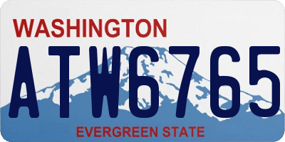 WA license plate ATW6765