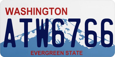 WA license plate ATW6766