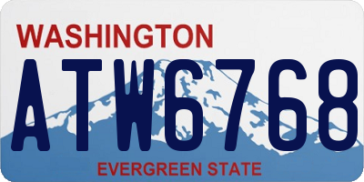 WA license plate ATW6768