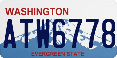 WA license plate ATW6778