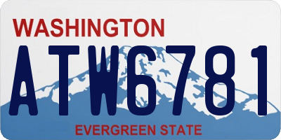WA license plate ATW6781