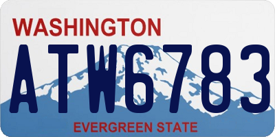 WA license plate ATW6783