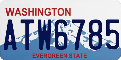 WA license plate ATW6785