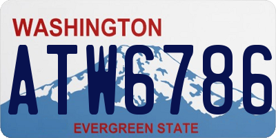 WA license plate ATW6786