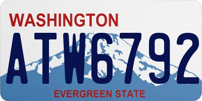 WA license plate ATW6792