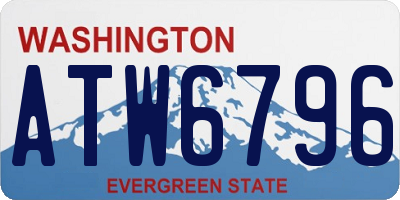 WA license plate ATW6796