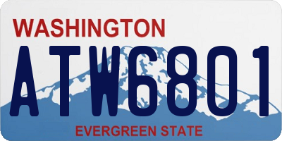 WA license plate ATW6801