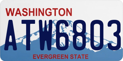WA license plate ATW6803