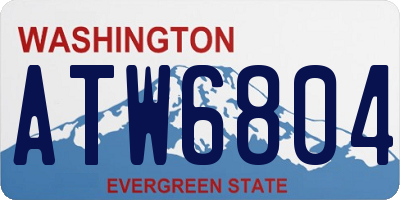WA license plate ATW6804