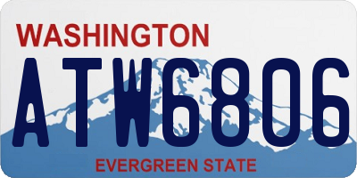WA license plate ATW6806