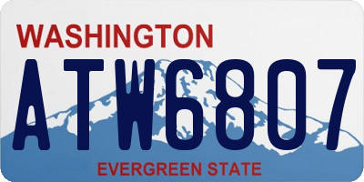 WA license plate ATW6807