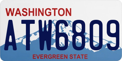 WA license plate ATW6809