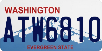 WA license plate ATW6810