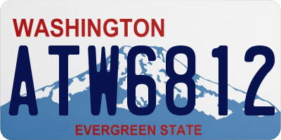 WA license plate ATW6812