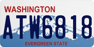 WA license plate ATW6818