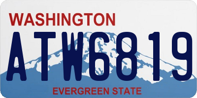 WA license plate ATW6819