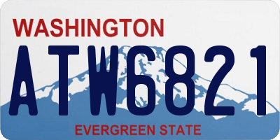 WA license plate ATW6821