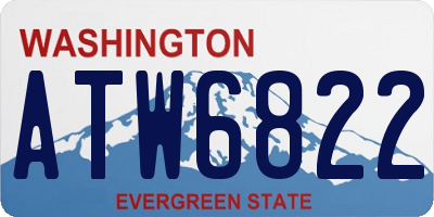 WA license plate ATW6822