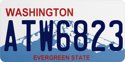 WA license plate ATW6823