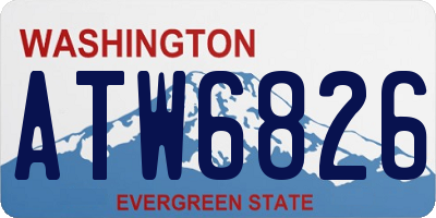 WA license plate ATW6826