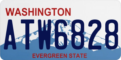 WA license plate ATW6828
