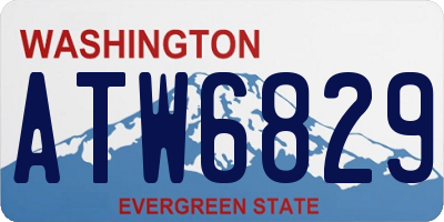 WA license plate ATW6829