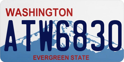 WA license plate ATW6830