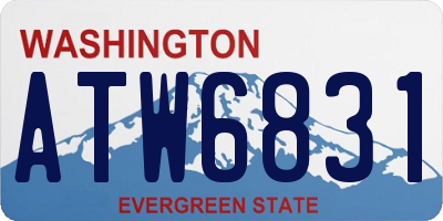 WA license plate ATW6831