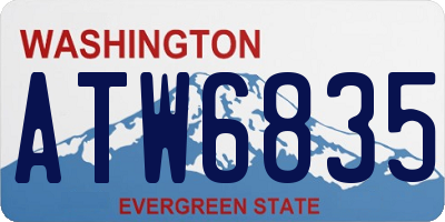 WA license plate ATW6835