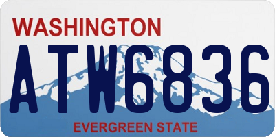 WA license plate ATW6836