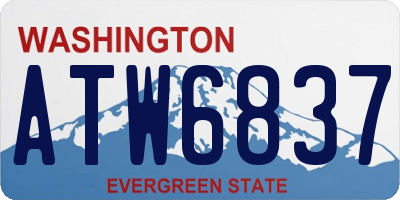WA license plate ATW6837