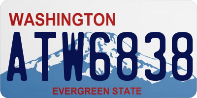 WA license plate ATW6838