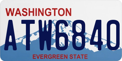 WA license plate ATW6840