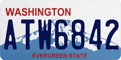 WA license plate ATW6842