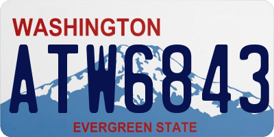 WA license plate ATW6843