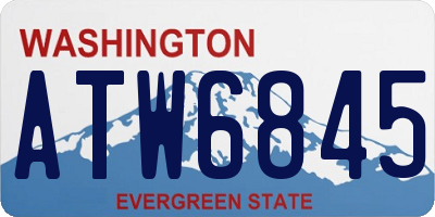 WA license plate ATW6845