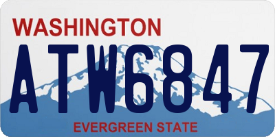 WA license plate ATW6847