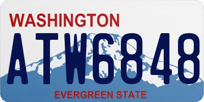 WA license plate ATW6848