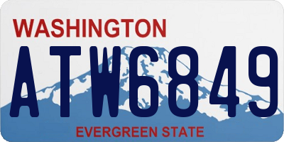 WA license plate ATW6849