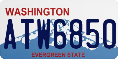 WA license plate ATW6850