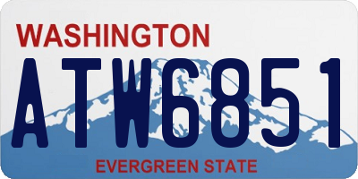 WA license plate ATW6851