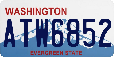 WA license plate ATW6852